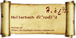 Hollerbach Árpád névjegykártya